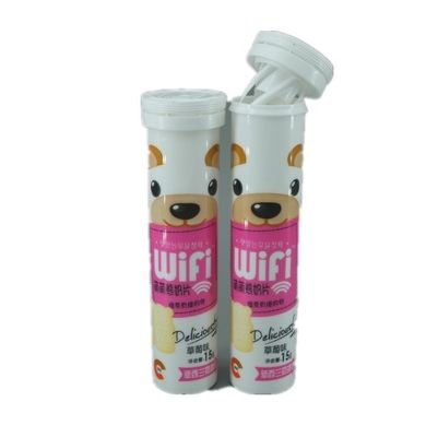 Custom Size Optional Plastic Candy Packaging Tube for Vitamin C Effervescent Tablets