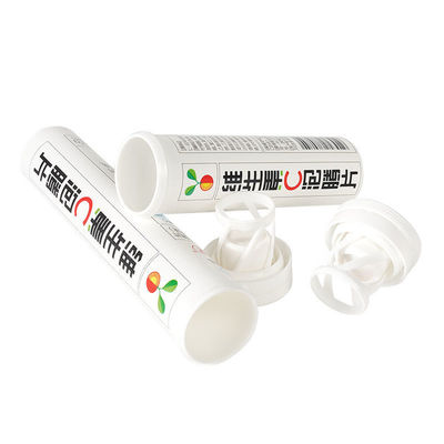 Effervescent Tablet Vitamin C Bottle with PP Cap and Customized Logo in White Plastic