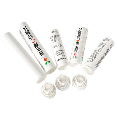 Effervescent Tablet Vitamin C Bottle with PP Cap and Customized Logo in White Plastic