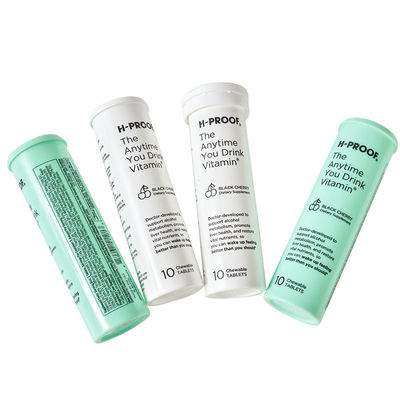 Effervescent Tablet Vitamin C Bottle with PP Cap and Customized Logo in White Plastic