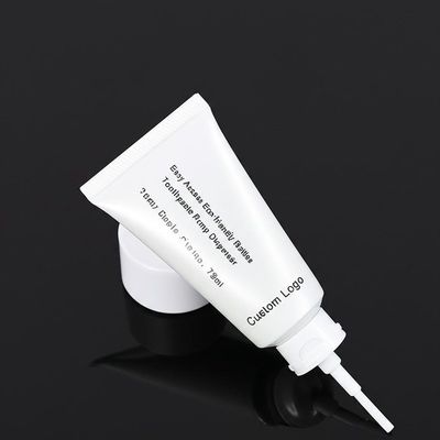 Easy Access Eco-friendly PP Materials Bottles Toothpaste Pump Dispenser Custom Logo 75ml