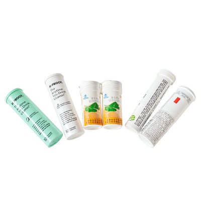 Custom Colorful Logo Vitamin C Effervescent Tablet Tube With Cap Made of Food Grade PP